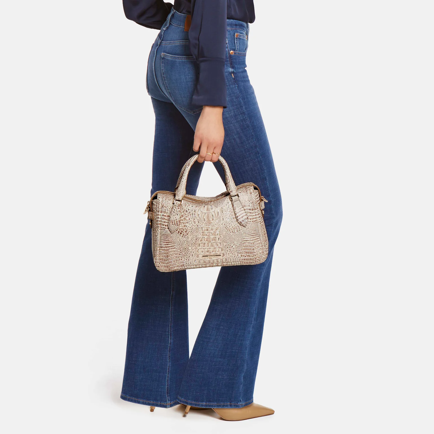 Brahmin Alden Road Collection Micaela Satchel, Blue