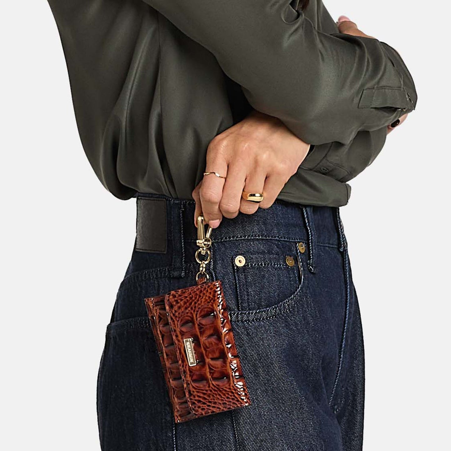 Brahmin Alden Road Collection Ricki Clip on Wallet, Blue