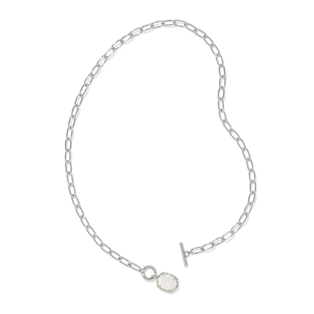 Kendra Scott Daphne Silver Toggle Necklace, Mother of Pearl