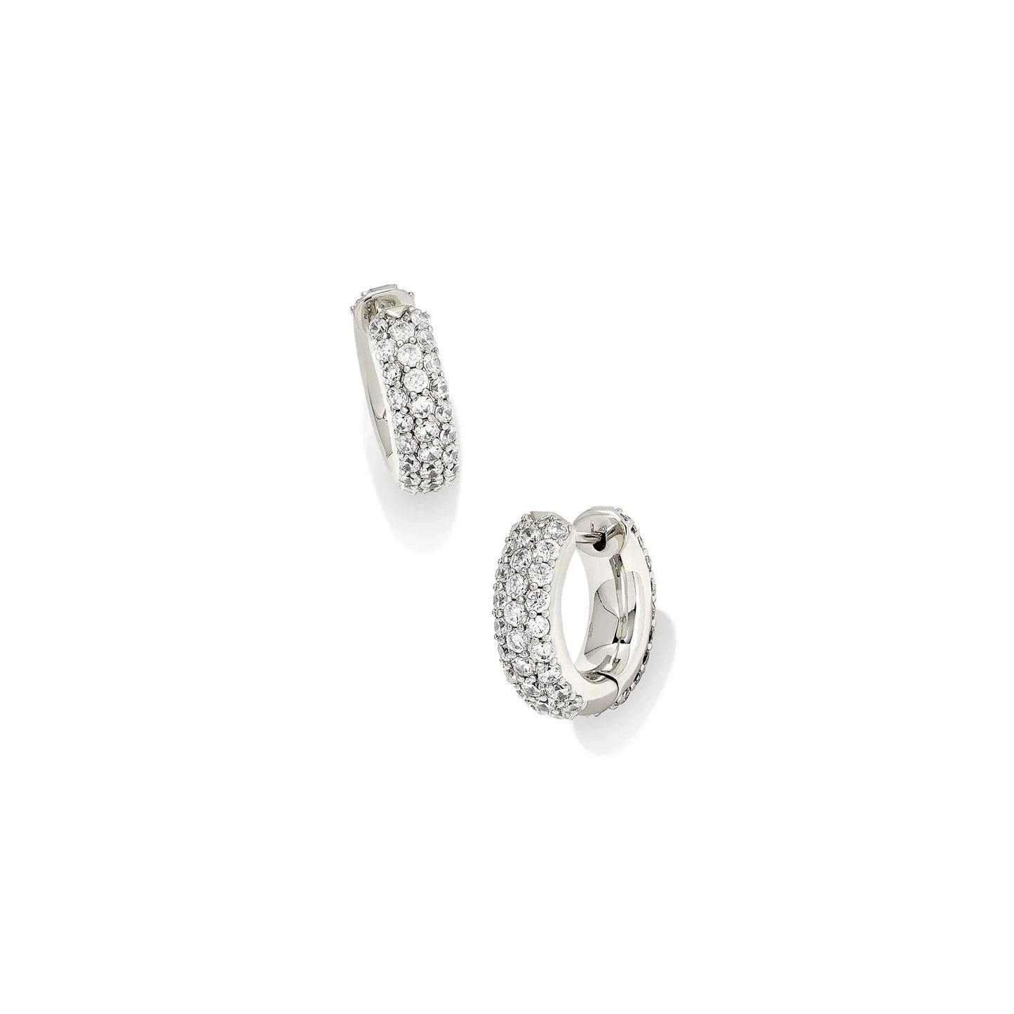 Kendra Scott Mikki Pave Huggie Earrings, Silver