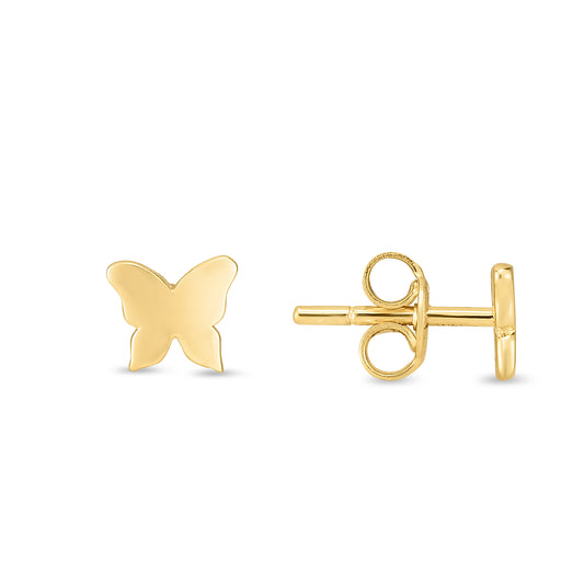 14k Gold Butterfly Stud Earrings