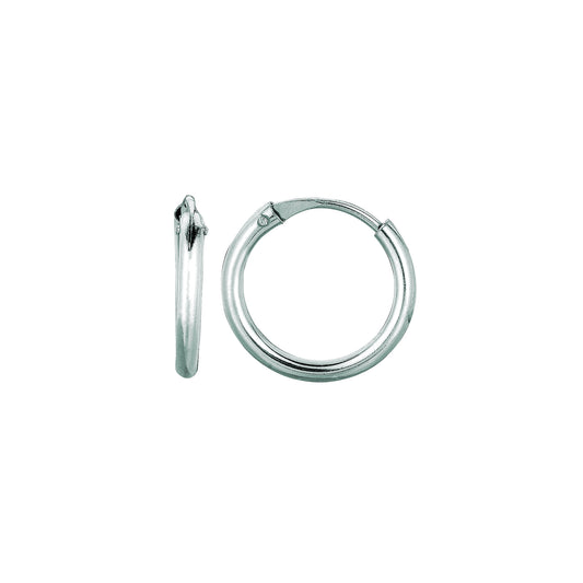 14k White Gold Endless Hoop Earrings