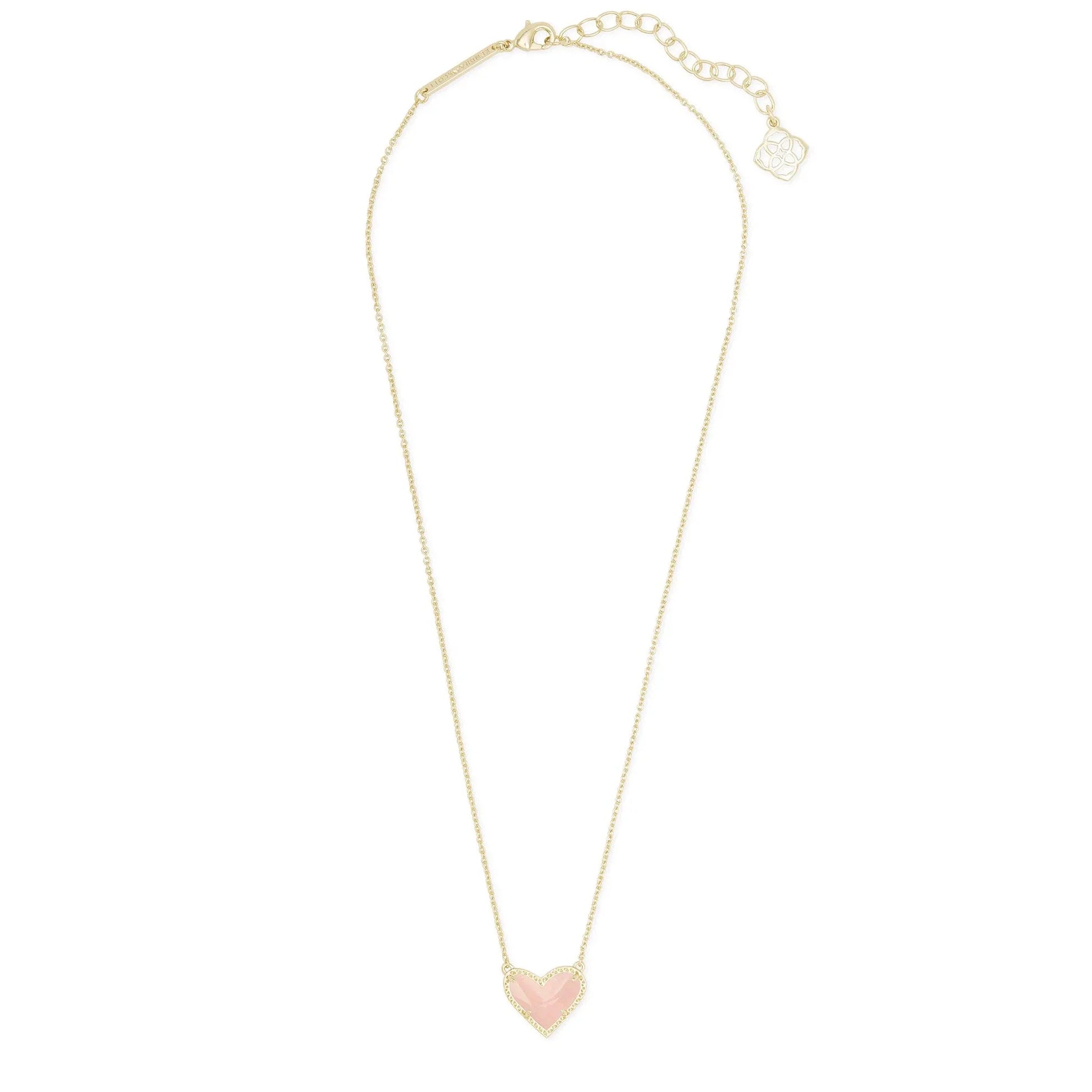 Kendra Scott Ari Heart Pendant Necklace, Rose Quartz