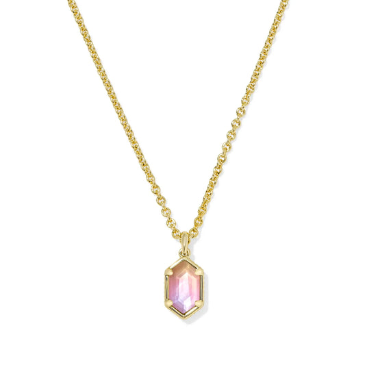 Kendra Scott Hallie Gold Pendant Necklace, Sunrise Watercolor Illusion