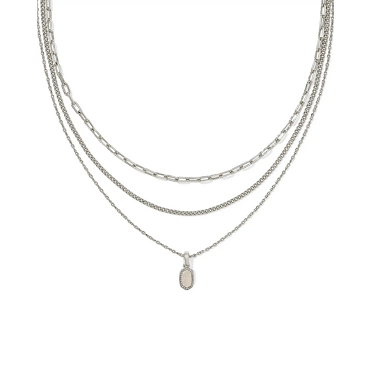 Kendra Scott Mini Elisa Triple Strand Necklace, Silver
