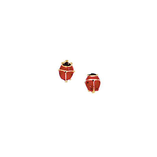 14k Gold Ladybug Stud Earrings
