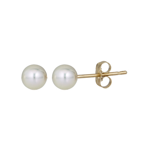 14k Gold 4mm Pearl Stud Earrings
