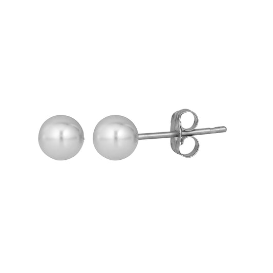 14k White Gold 4mm Pearl Stud Earrings
